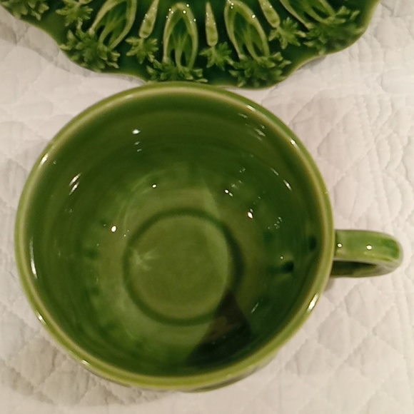 Bordallo Pinheiro Green Bunny Rabbit Teacup And Saucer - Picture 8 of 12